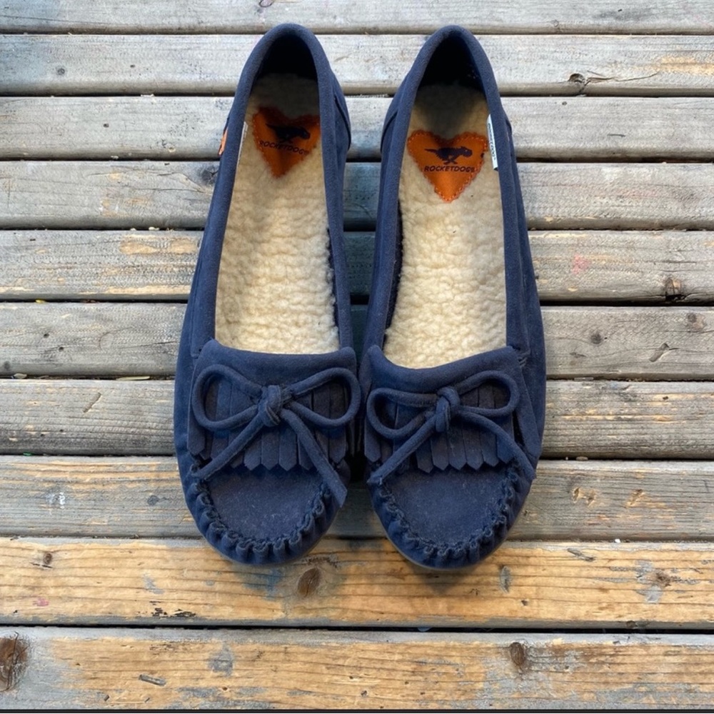 Rocket dog Sherpa lined moccasin slippers size 7